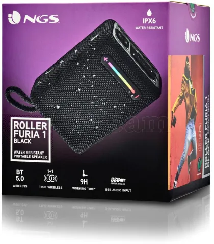 Photo de Enceinte nomade Bluetooth NGS Roller Furia 1 (Noir)