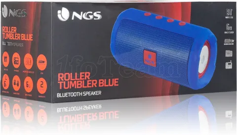 Photo de Enceinte nomade Bluetooth NGS Roller Tumbler (Bleu/Rouge)
