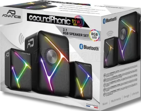 Photo de Enceintes 2.1 sans fil Advance SoundPhonic RGB (Noir)