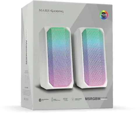 Photo de Enceintes Bluetooth Mars Gaming MSRGB RGB (Blanc)