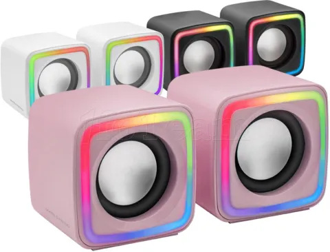 Photo de Enceintes Mars Gaming MSCube RGB (Rose)