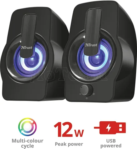 Photo de Enceintes Trust Gemi RGB Led USB (Noir)