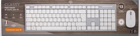 Photo de Ensemble Clavier - Souris sans fil T'nB Classy (Gris/Blanc)