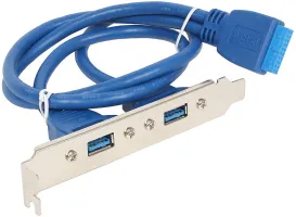 Photo de Equerre 2 ports USB 3.0 Gembird avec connexion sur carte mère (19 broches)