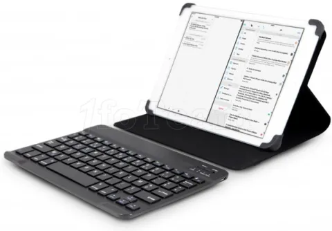 Photo de Étui de protection à rabat universel Urban Factory Unee 10,1"max avec clavier Bluetooth (Noir)