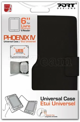Photo de Etui rabat universel Port Designs Phoenix IV pour tablette 6" (Noir)