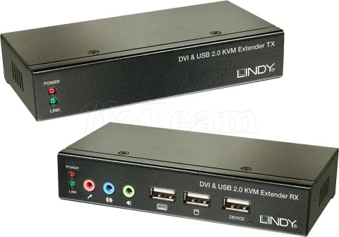 Photo de Extendeur RJ45 Lindy DVI-D + Audio USB - Max 50m