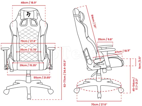 Photo de Fauteuil Arozzi Avanti SoftFabric (Gris)
