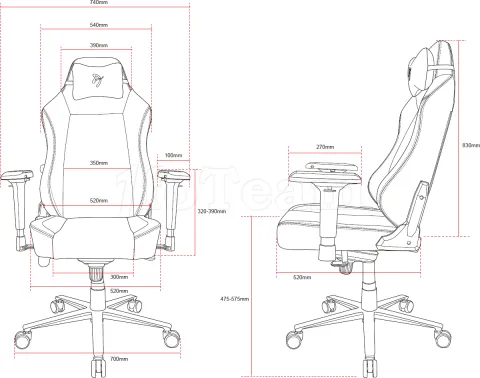 Photo de Fauteuil Arozzi Primo PU (Noir/Or)