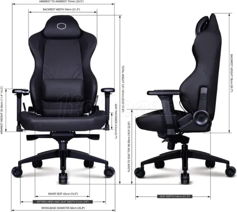 Photo de Fauteuil Cooler Master Hybride M avec fonction massage (Noir)