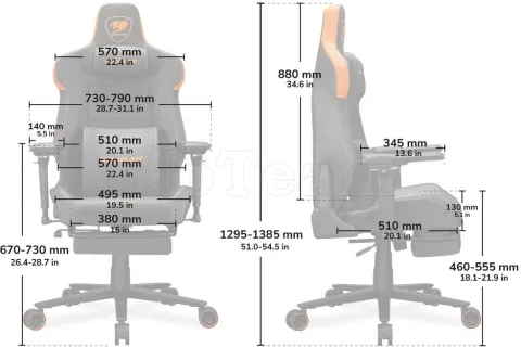 Photo de Fauteuil Cougar Armor Evo M (Noir/Or)