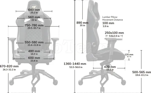 Photo de Fauteuil Cougar Armor Titan Pro V2  (Noir/Or)