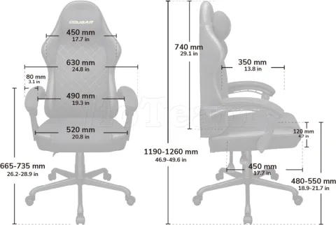 Photo de Fauteuil Cougar Fusion EX (Noir/Or)