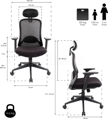 Photo de Fauteuil ergonomique Advance Aeroflex (Noir)