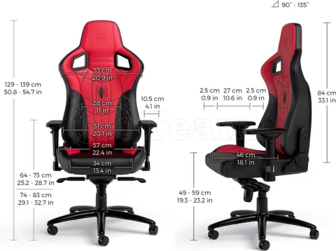 Photo de Fauteuil Gamer Noblechairs Epic Spiderman Edition (Rouge/Noir)