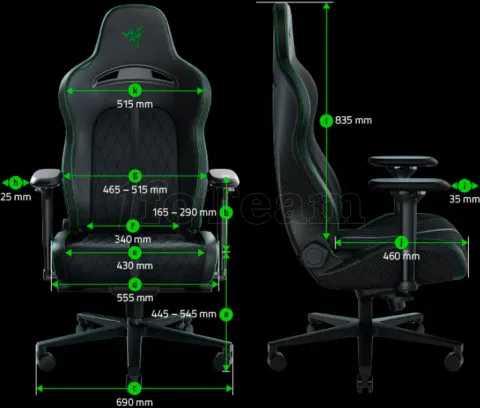 Photo de Fauteuil Gamer Razer Enki Pro (Noir/Vert)
