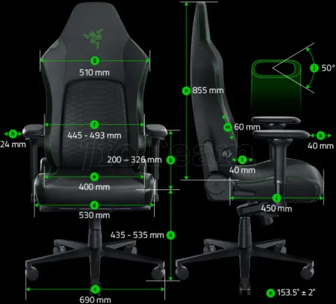Photo de Fauteuil Gamer Razer Iskur V2 (Noir/Vert)