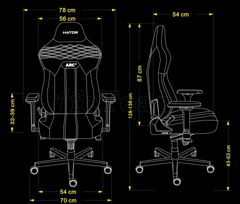 Photo de Fauteuil Hator Arc 3 Velour - Taille XL (Noir)