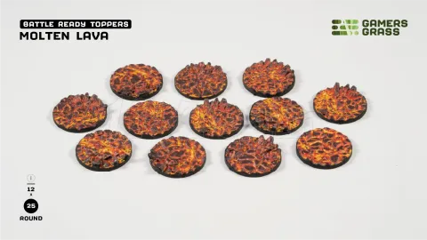 Photo de Gamers Grass - Molten Lava : Round 25mm (x12)