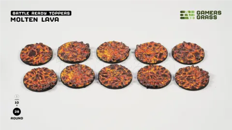 Photo de Gamers Grass - Molten Lava : Round 28mm (x10)