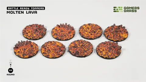 Photo de Gamers Grass - Molten Lava : Round 32mm (x8)