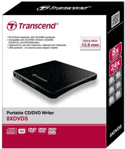 Photo de Graveur DVD externe Transcend 8XDVDS (Noir)