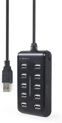 Photo de Hub USB 2.0 Gembird - 10 ports (Noir)