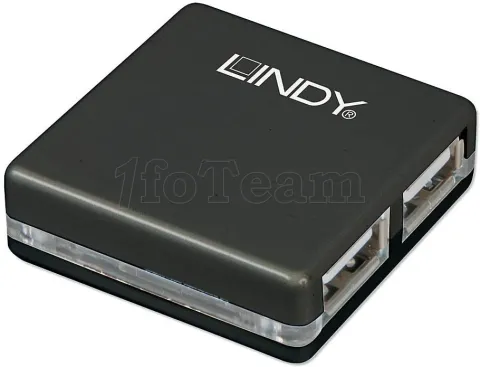 Photo de Hub USB 2.0 Lindy - 2 ports (Noir)