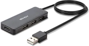 Photo de Hub USB 2.0 Lindy - 4 ports type A (Noir)