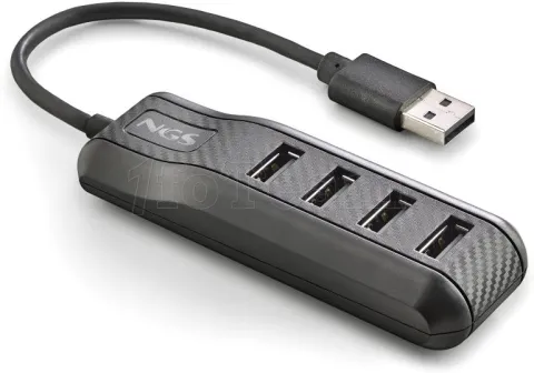 Photo de Hub USB 2.0 NGS Ultra Slim - 4 ports (Noir)