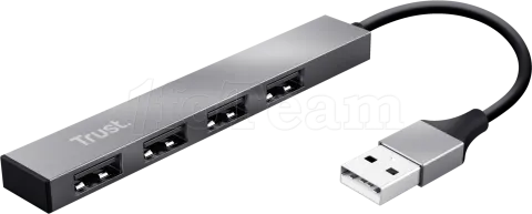 Photo de Hub USB 2.0 Trust Halyx - 4 ports (Gris)