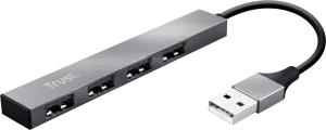 Photo de Hub USB 2.0 Trust Halyx - 4 ports (Gris)