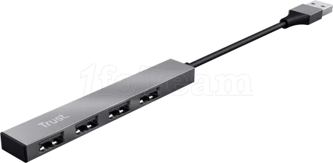 Photo de Hub USB 2.0 Trust Halyx - 4 ports (Gris)