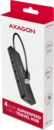 Photo de Hub USB 3.0 Axagon HUE-C1A - 4 ports USB-A (Noir)