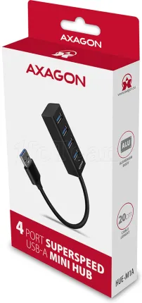 Photo de Hub USB 3.0 Axagon HUE-M1A - 4x USB-A (Noir)