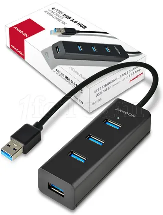 Photo de Hub USB 3.0 Axagon HUE-S2B - 4x USB-A (Noir)
