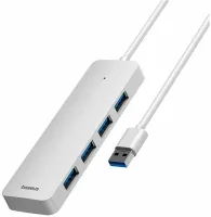 Photo de Hub USB 3.0 Baseus UltraJoy Lite - 4 ports (Blanc)