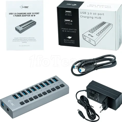 Photo de Hub USB 3.0 I-Tec - 10 ports 48W