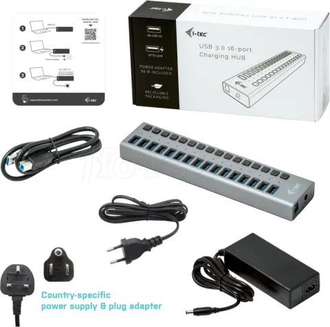 Photo de Hub USB 3.0 I-Tec - 16 ports 90W