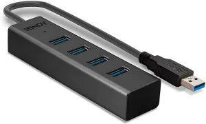 Photo de Hub USB 3.0 Lindy - 4 ports type A (Gris)