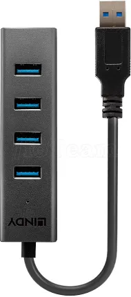 Photo de Hub USB 3.0 Lindy - 4 ports type A (Gris)