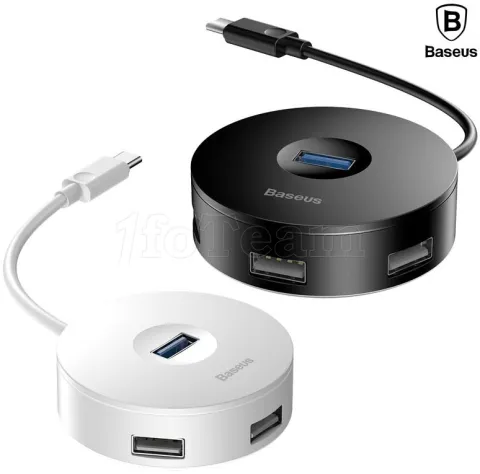 Photo de Hub USB 3.0 type-C Baseus RondBox 4 ports USB Type A (Noir)