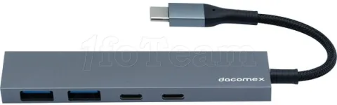 Photo de Hub USB 3.0 type C Dacomex HB504 4 ports (Gris)