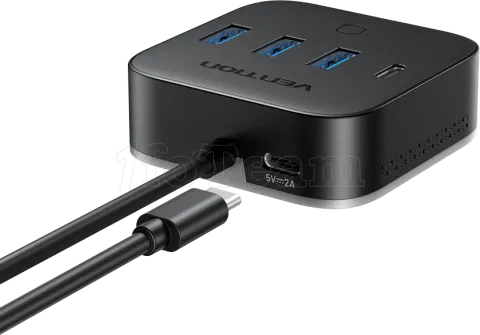 Photo de Hub USB 3.0 Vention - 4 ports 3x USB-A + 2x USB-C RGB 0.25m (Noir)
