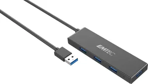 Photo de Hub USB 3.1 Emtec 4 ports Ultra Slim (Noir)