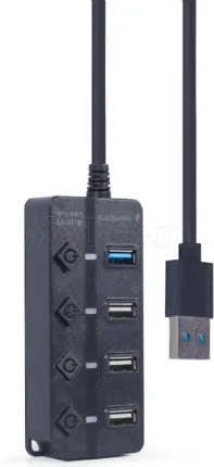 Photo de Hub USB 3.1 Gembird - 4 ports (Noir)