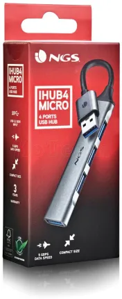 Photo de Hub USB 3.2 NGS iHub4 Micro- 4 ports (Gris)