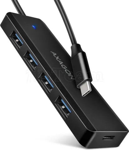 Photo de Hub USB-C 3.0 Axagon HUE-C1C - 4 ports USB-A (Noir)