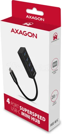 Photo de Hub USB-C 3.0 Axagon HUE-M1C - 4 ports (Noir)