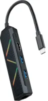 Photo de Hub USB-C 3.1 Nanocable - 2x USB-A et 1x USB-C Noir)